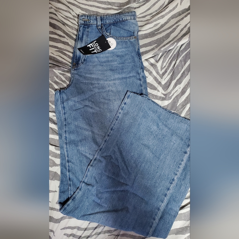 Stradivarius High-Rise Straight / Wide Leg Jeans | ASOS Denim | NWT Size 12 Tall